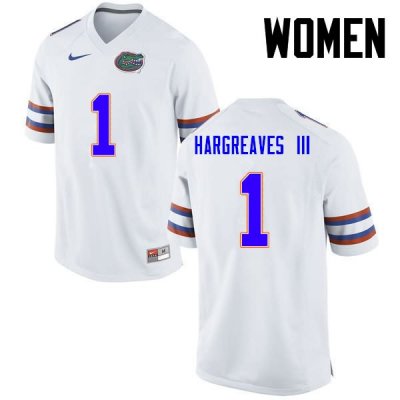 Women's Florida Gators #1 Vernon Hargreaves III NCAA Nike White Authentic Stitched College Football Jersey QLE8562WQ